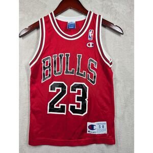 Champion Chicago Bulls Michael Jordan #23 Youth S 8 Jersey Red Vintage NBA